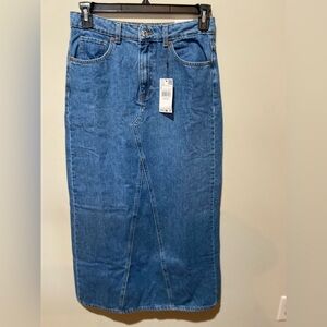 Mango Women's Blue Denim Skirt